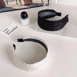 Wide edge black and white polka dot headband women's 2025 new pressure hair wash face hairhoop fashion headband hair accessories