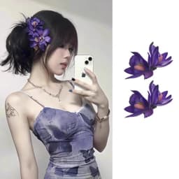 1pc Floral Hair Clip for Women Side Realistic Flower Hair Accessories Hairpin Orchid Hair Decoration Hair Flower
