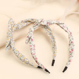 2Pcs Korean Knotted Bow Headbands Sweet Flower Hair Bands Floral Printed Head Hoop For Girls Children Tiara Diadem Accessories