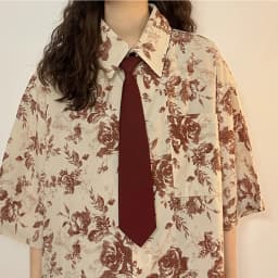 Brown retro tie women's fruit green coffee handmade casual shirt candy colored trendy versatile tie