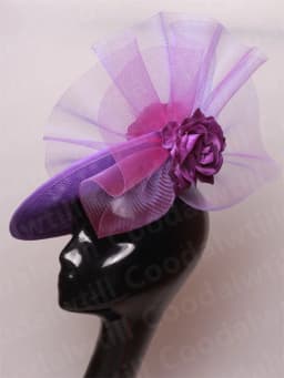 Purple Pillbox Fasciantor Church Hat WOmen Kentucky Veils Fascinators Hat Headband Ladies Chic Cocktail Race Party Chapeau Cap