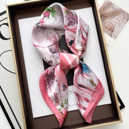 New Literary Fashionable Bandana Imitation Silk 70*70cm Temperament Square Scarves Women Spring/Summer Soft Satin Scarf