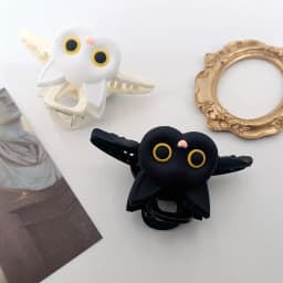 1pc Large Solid Color Hair Clip - Cute Cat - Shaped Plastic Claws, Fashionable Animal - Themed Hair Accessories