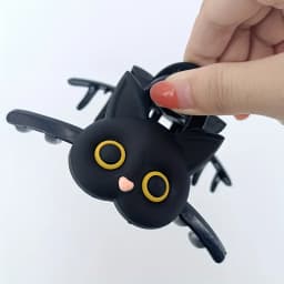 1pc Large Solid Color Hair Clip - Cute Cat - Shaped Plastic Claws, Fashionable Animal - Themed Hair Accessories