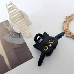 1pc Large Solid Color Hair Clip - Cute Cat - Shaped Plastic Claws, Fashionable Animal - Themed Hair Accessories