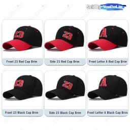 Cotton 23 or Letter A 3D Embroidery Adjustable Two-Tone Hard Top Baseball Cap Sun Hat Trucker Caps Dad Hats