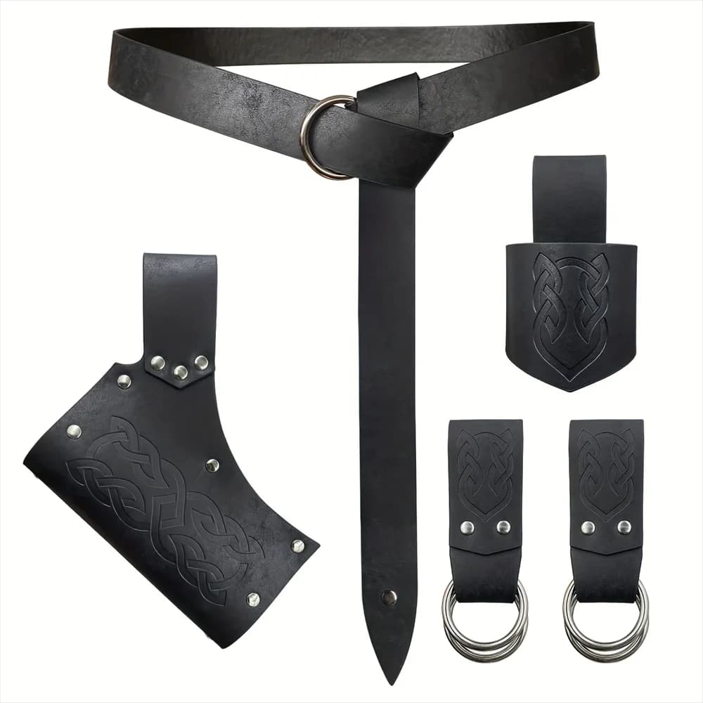 Medieval Belt Clothing Accessories Renaissance Skirt Hiking Viking Horn Belt Leather Cover Leather Cover Sword Frog