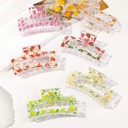 New Korean Print Flower Hair Claw Crab Large Print Hairpin Plastic Women Hair Clip Clamps Ponytail Hair Accessories Halloween