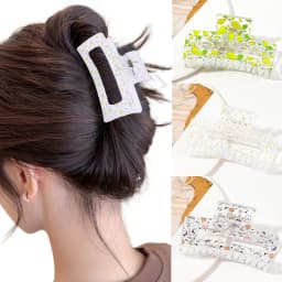 New Korean Print Flower Hair Claw Crab Large Print Hairpin Plastic Women Hair Clip Clamps Ponytail Hair Accessories Halloween