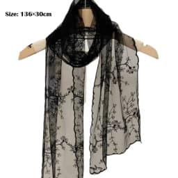 Summer Lace Small Long Scarf Embroidered Flower Long Silk Female Korean Version Literary and Retro Versatile Decorative Shawl