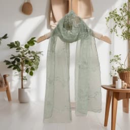Summer Lace Small Long Scarf Embroidered Flower Long Silk Female Korean Version Literary and Retro Versatile Decorative Shawl