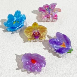 Colorful Printed Flower Acrylic Geometric Crab Clamp For Women Girls Creative Fixed Ponytail Hair Clip Claw Charm Accessories