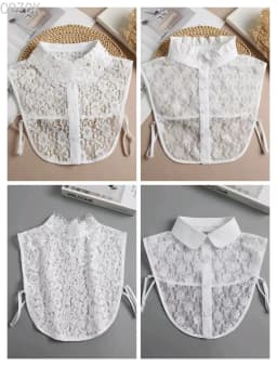 Female Lace Detachable Collar Vintage Solid Fake Collar Lapel Blouse Top Adjustable Women Clothes Ladies False Collar