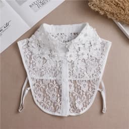 Female Lace Detachable Collar Vintage Solid Fake Collar Lapel Blouse Top Adjustable Women Clothes Ladies False Collar
