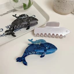 New Acetate Shark Whale Hair Catch Metal Acrylic Blue Whale Dolphin Hair Clip Hair Accessories Cartoon Shark Clip
