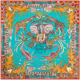 130x130CM Twill Silk Square Scarf Animals Print Women Scarves&Wrap Giraffe Neckerchief Spanish Large Bandana Neck Shawl Wraps