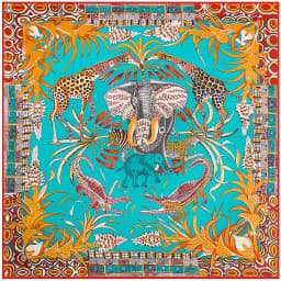 130x130CM Twill Silk Square Scarf Animals Print Women Scarves&Wrap Giraffe Neckerchief Spanish Large Bandana Neck Shawl Wraps