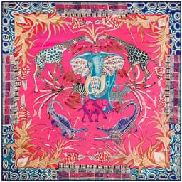 130x130CM Twill Silk Square Scarf Animals Print Women Scarves&Wrap Giraffe Neckerchief Spanish Large Bandana Neck Shawl Wraps