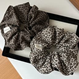 korea fashion Leopard print oversized scrunchie for women girls black hair ubber bands elastic big hair tie  Retro hair rope