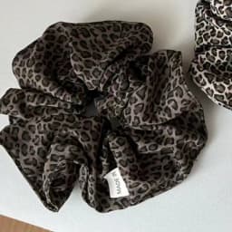 korea fashion Leopard print oversized scrunchie for women girls black hair ubber bands elastic big hair tie  Retro hair rope