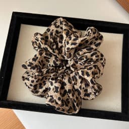 korea fashion Leopard print oversized scrunchie for women girls black hair ubber bands elastic big hair tie  Retro hair rope