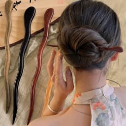 Chinese Style Elegant Wood Hair Stick For Women Girl Hairpins Simple Hair Fork Vintage Hanfu Cheongsam Headwear Hair Accessories
