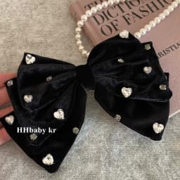 2025 Women Autumn and winter new original handmade gold velvet black oversized bow hairpins
