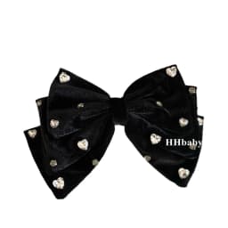 2025 Women Autumn and winter new original handmade gold velvet black oversized bow hairpins