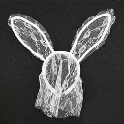 Party Rabbit Bunny Ears Headband With Lace Eye Mask Black/Red Masquerade Birthday Anime Cosplay Costume Halloween Christmas