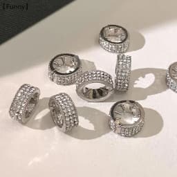 Flash Silver Round Braided Hair Buckle Personalized Hip Hop Sweet Cool Dirty Braided Hair Ring Hairpin