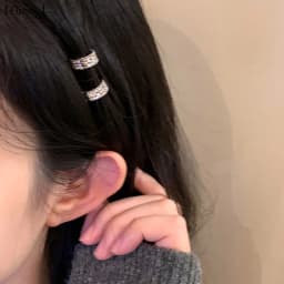Flash Silver Round Braided Hair Buckle Personalized Hip Hop Sweet Cool Dirty Braided Hair Ring Hairpin