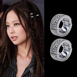 Flash Silver Round Braided Hair Buckle Personalized Hip Hop Sweet Cool Dirty Braided Hair Ring Hairpin