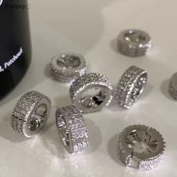Flash Silver Round Braided Hair Buckle Personalized Hip Hop Sweet Cool Dirty Braided Hair Ring Hairpin