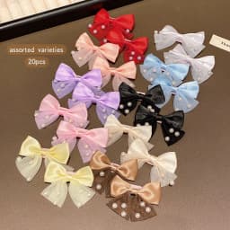 20 colors of random imitation pearl bow hair clips, sweet and cute hair accessories suitable for daily use