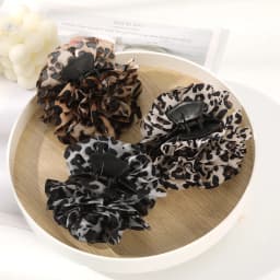 Elegant & Retro! Leopard - print Camellia Hair Clips - Stylish Fabric for Women. Hand - wash Only. Ideal for Fall & Winter.