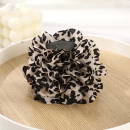 Elegant & Retro! Leopard - print Camellia Hair Clips - Stylish Fabric for Women. Hand - wash Only. Ideal for Fall & Winter.