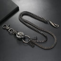 1Piece Punk style double chain skull pant chain