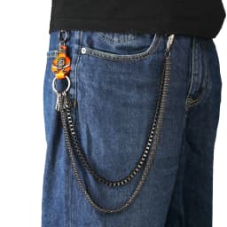 1Piece Punk style double chain skull pant chain