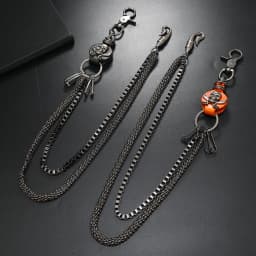 1Piece Punk style double chain skull pant chain