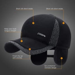 2025 Hunting Duck Tongue Hat Winter Thermal Suitable Dad The Elderly Outdoor Sports Fishing Sunscreen Hat Plush Windproof Hat