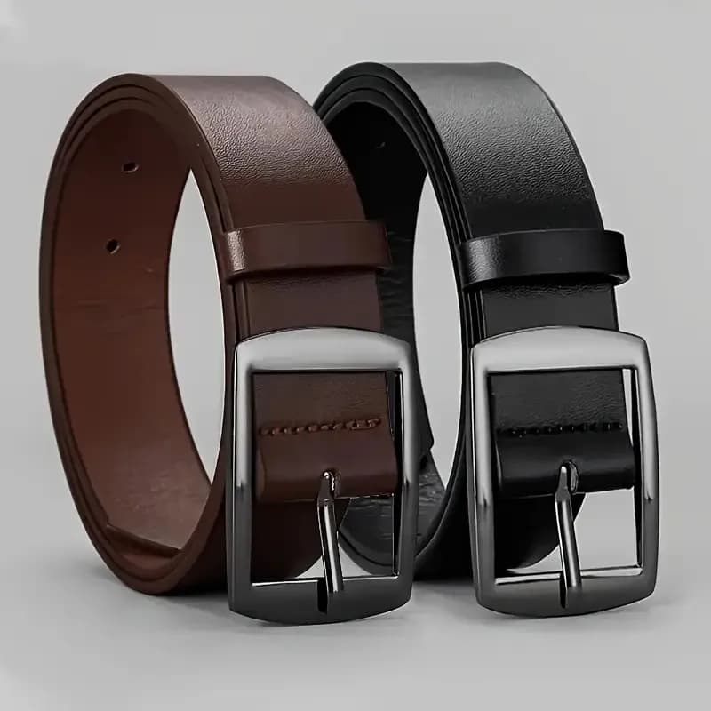 1pcs Men's Casual PU Leather Belt with Fashion Alloy Square Buckle for Daily Wear,Leisure Activities Multiple colors to choose