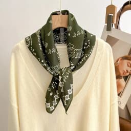 Spring/Summer 70cm Cashew Print Square Scarf Women’s Breathable Imitation Silk Bandanna Luxury Female Neckerchief Fashion Hijab