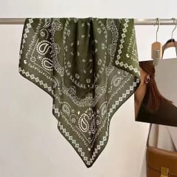 Spring/Summer 70cm Cashew Print Square Scarf Women’s Breathable Imitation Silk Bandanna Luxury Female Neckerchief Fashion Hijab