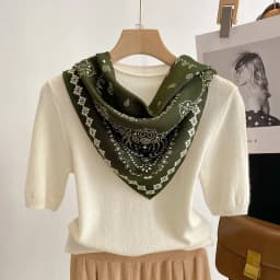 Spring/Summer 70cm Cashew Print Square Scarf Women’s Breathable Imitation Silk Bandanna Luxury Female Neckerchief Fashion Hijab
