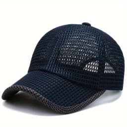 Men's Solid Color Mesh Breathable Baseball Cap Sun Protection Hat Women Sports Cap Camping Cap