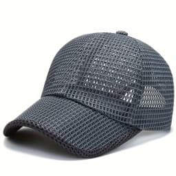 Men's Solid Color Mesh Breathable Baseball Cap Sun Protection Hat Women Sports Cap Camping Cap