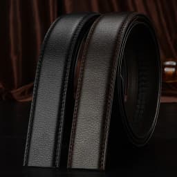 3cm 3.5cm New Fashionable Good Quality Luxury Genuine Leather No Buckle Belt Business Men's Automatic Buckle Cowhide Waist Band