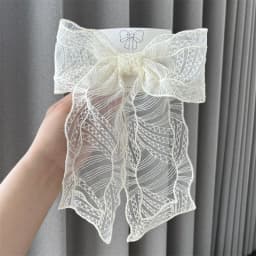 Embroidery Lace Bow Hair Clips For Women Girls Sweet French Hair Barrette Accessoires