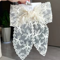 Embroidery Lace Bow Hair Clips For Women Girls Sweet French Hair Barrette Accessoires