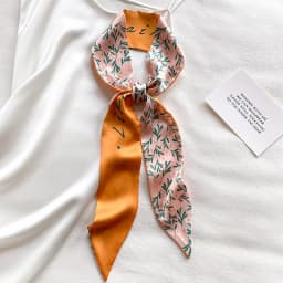 French Bow Tie Painting Silk Scarf Long Ribbon Oil Painting Headscarf Headband Hair Accessories